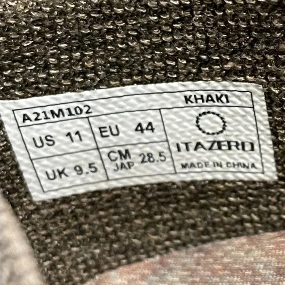 ITAZERO Men’s Khaki Tan Casual Lace Up Shoe with Arch Support Insoles Size 11